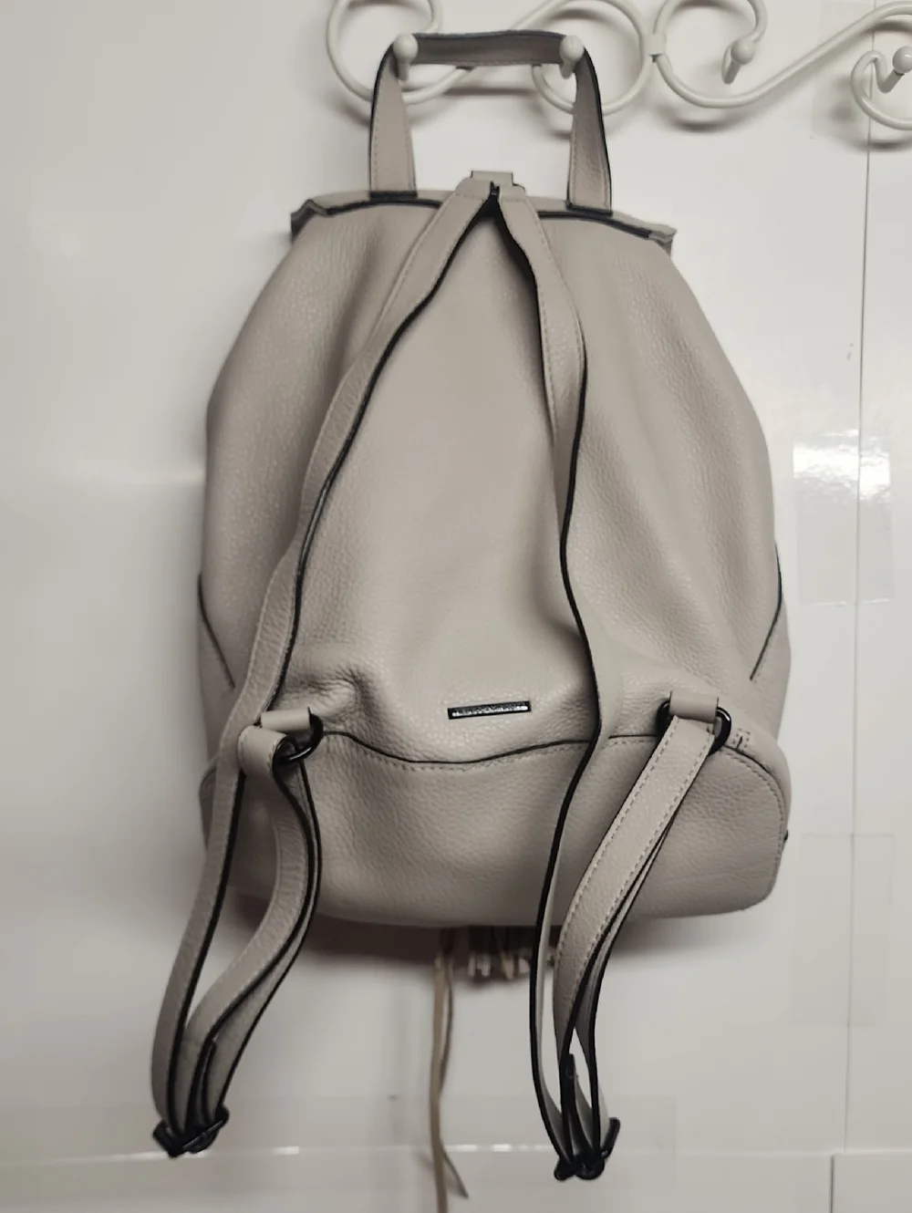 Rebecca Minkoff Soft Leather Lace Up Tassel Drawstring Backpack-Beautiful Lining